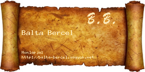 Balta Bercel névjegykártya